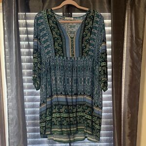 Gant - Woman's Boho Patterned Mini Dress- Size Large - NWOT